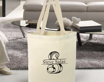 Personalized Name/Initial Tote Bag Gift for Women, Custom Shopper Shopping Bags W/ Handles, Customized Gifts for Mom, Wife, Girlfriend, Her