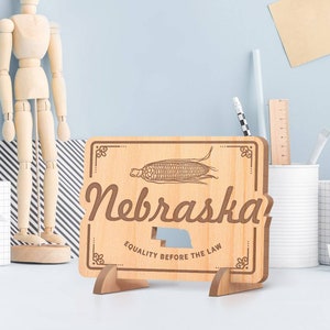 Nebraska Wood Sign, Personalized Nebraska Gifts, Established Sign, Nebraska Home Decor, Wooden State Cards