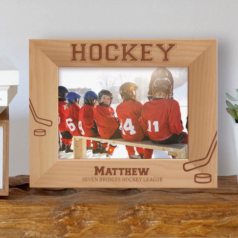 Hockey Picture Frame Personalized Picture Frames Wooden Etsy