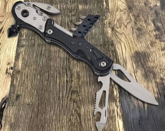 Engraved Multi Tool Knife, Monogrammed Sharp Multi Tool, Personalized Glass Breaker and Multi Tool Knife, Customized Emergency Multi Tool