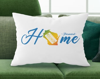 Personalized Wisconsin State Map Sign Home Pillow Cases, Our First Home, Customized State Map Sign Monogrammed ,  Housewarming Gift