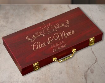 Personalized Poker Set, Rosewood Poker, Poker Set, Wooden Poker, Handmade Poker, Custom Poker, Name Poker Set, Finish 300 Chip Poker Set