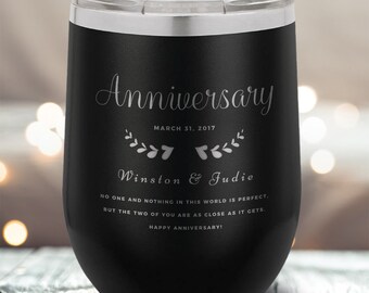 personalized Anniversary Tumbler, custom tumbler, bridal party tumbler, personalized tumbler, gift for wife, couple tumbler, couple Gifts