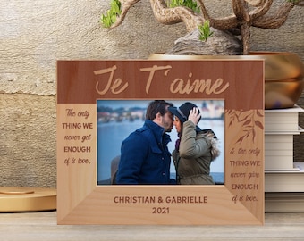 Custom Lovers Picture Frame, Personalized Photo Frame, Wooden Picture Frame, Engraved Picture Frame, Anniversary Gift Ideas For Partners