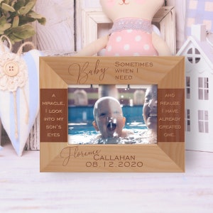 Custom Baby Photo Frame, Personalized Newborn Picture Frame, Engraved Children Picture Frame, Wooden Picture Frame, Keepsake Gift Ideas