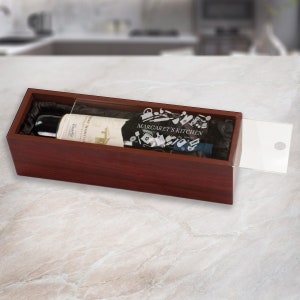 Personalized Wooden Wine Box - Custom Name/Initial Etched Wine Capsule - Keepsake Wine Lovers Rustic Wine Box - Best Gift For Her/Him
