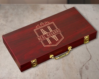 Personalized Poker Set, Rosewood Poker, Poker Set, Wooden Poker, Handmade Poker, Custom Poker, Name Poker Set, Finish 300 Chip Poker Set