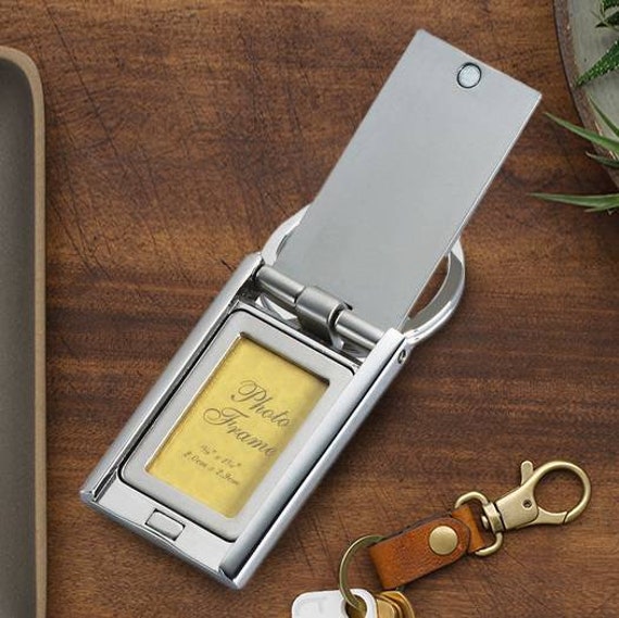 Keychain with Photo Frame Personalized Key Chain Engraved Etsy