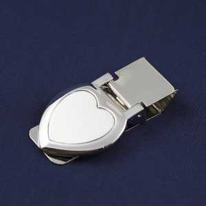 Personalized Heart Money Clip, Customized Silver Money Clip, Engraved ...