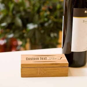 Personalized Wine Opener Gift Sets, Custom Name Engraved Wood Box with Corkscrew Opener and Bottle Stopper, Customized Gifts for Men, Women