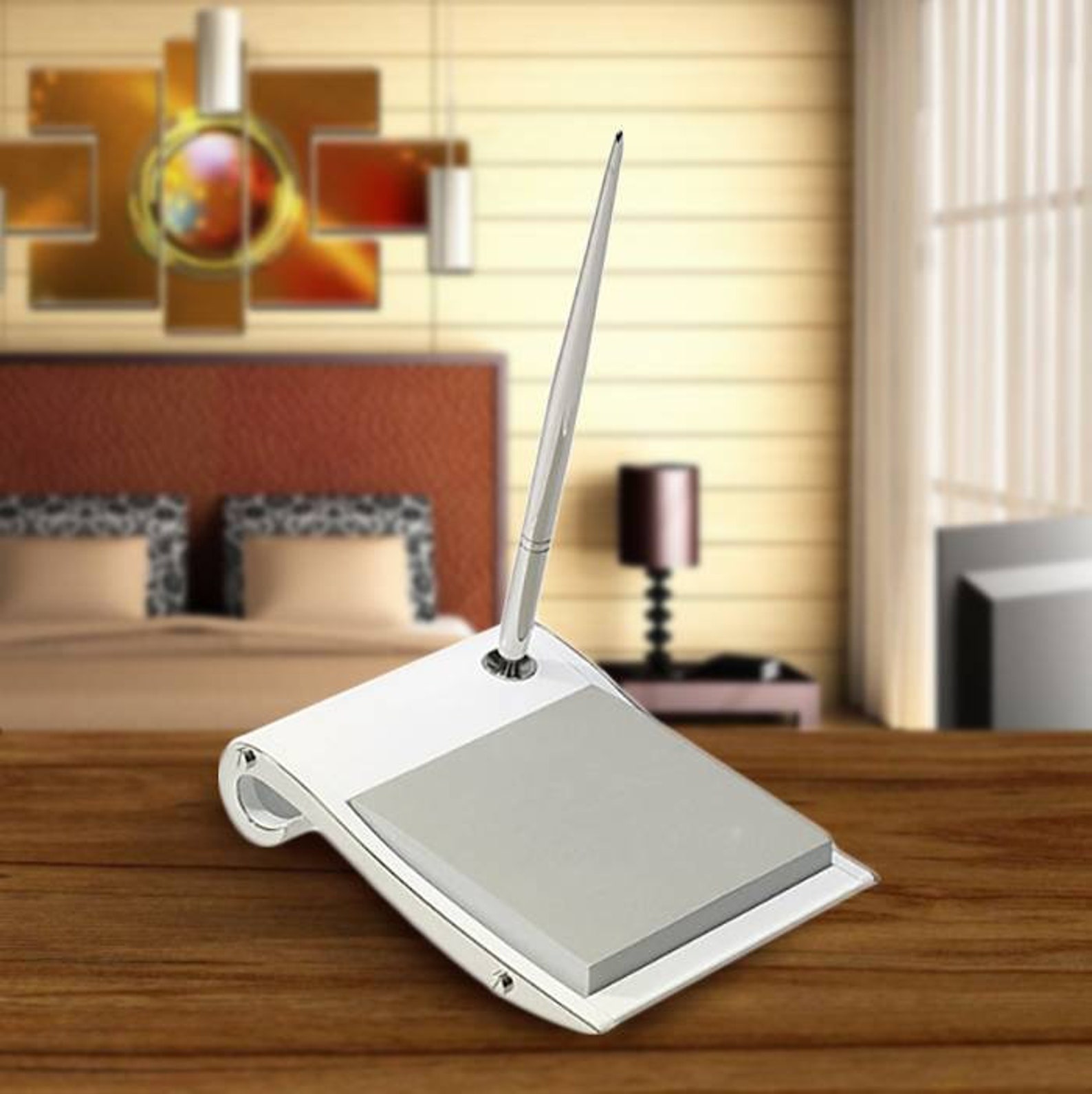 Personalized Pad Holder Gray Notepad Holder Desktop Etsy