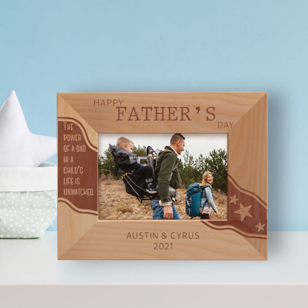 Personalized Happy Fathers Day Photo Frame, Custom Dad Picture Frame ...