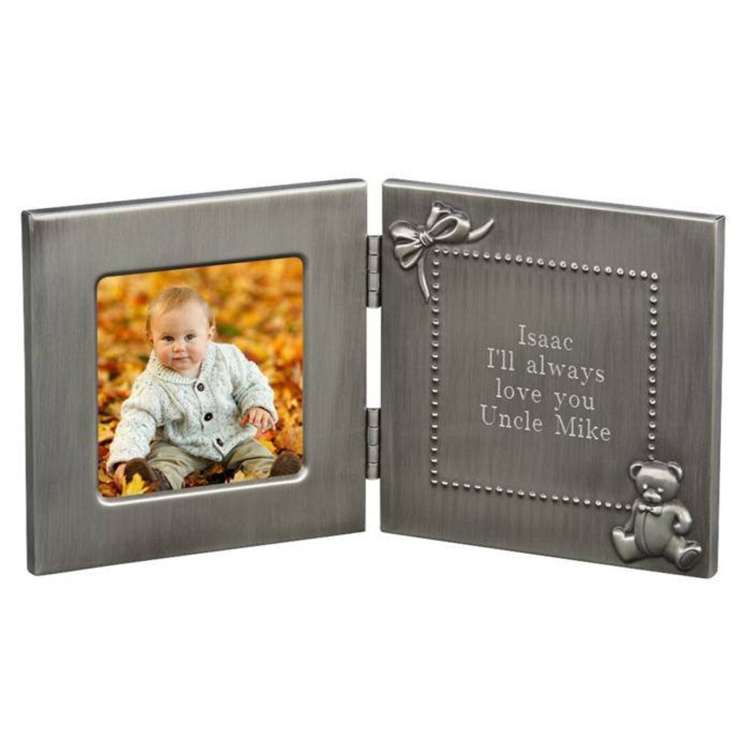 Personalized Hinged Frame, Customized Double Hinged Baby Pictures Frame ...