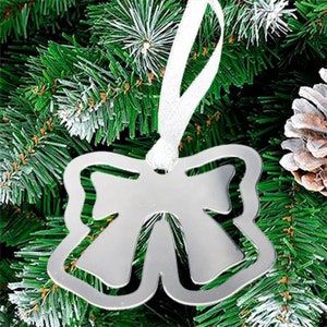 Personalized Silver Bow Bookmark Ornament, bookmark ornaments, silver bookmark, custom bookmark, unique bookmark, bookmark for her