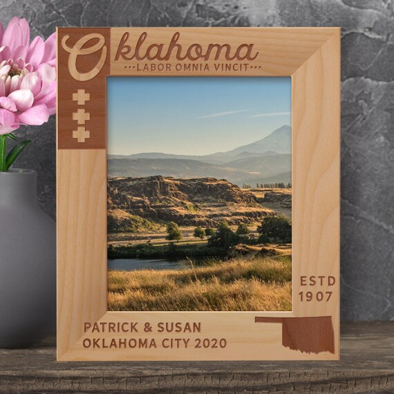 Custom Frame Oklahoma State, Personalized Picture Frame, Engraved
