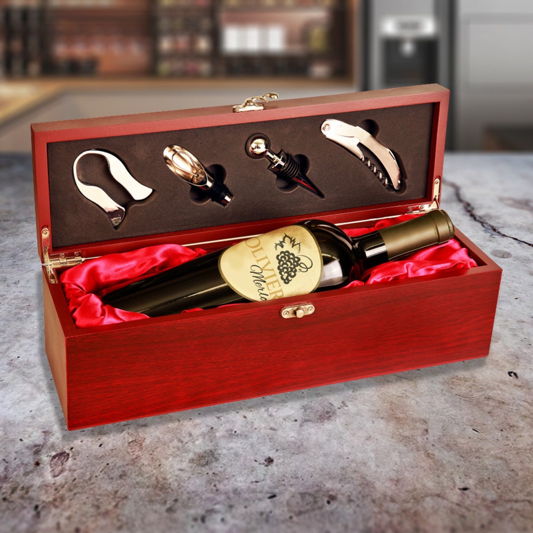Customizable Name Wine Gift Box Set, Personalized Wine Accessories ...