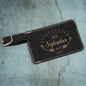 Personalized Luggage Tag, Customized Unique Leather Luggage Label, Engraved Luggage Tag, Monogram Luggage Tag for Birthday Gift