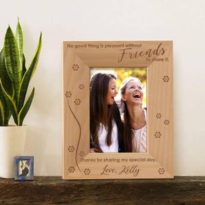Friends Picture Frame, Engraved Wooden Frame, Photo Frame for Friends, Gift for Friends, Friendship Gift, Best Friend Gift