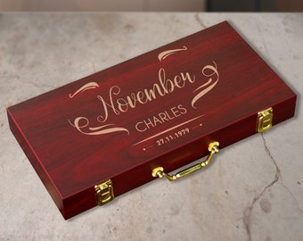 Personalized Poker Set, Rosewood Poker, Poker Set, Wooden Poker, Handmade Poker, Custom Poker, Name Poker Set, Finish 300 Chip Poker Set