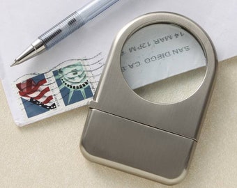 Personalized Magnifying Glass and Letter Opener, Customized Silver Page Magnifier, Monogram Silver Magnifying Glass and Letter Opener Set