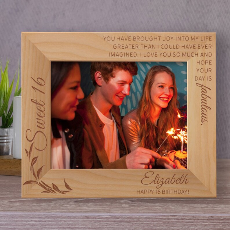 Custom Sweet 16 Birthday Photo Frame, Personalized Picture Frame ...