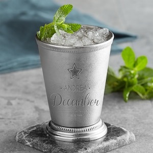 Personalized Cup Mint Julep, Custom Mint Julep Cup, Engraved Birthday 11Oz Mint Julep Cup,   Custom Cup Silver Plated, Custom Birthday Gift