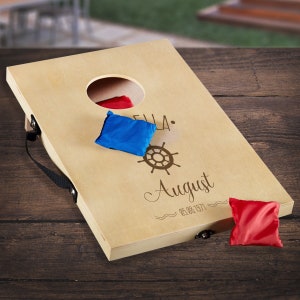 Personalized Outdoor Games, Custom Mini Bean Bag Toss, Wood Board Gift, Custom Cornhole Game, Outdoor Games, Backyard Games, Birthday Gift