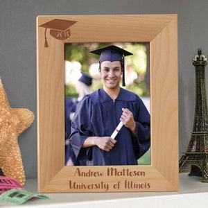 Personalized Graduation Photo Frame, Custom Diploma Photo Frame, Engraved Photo Frame, Wooden Photo Frame, Graduate Gift, Gifts For Friends