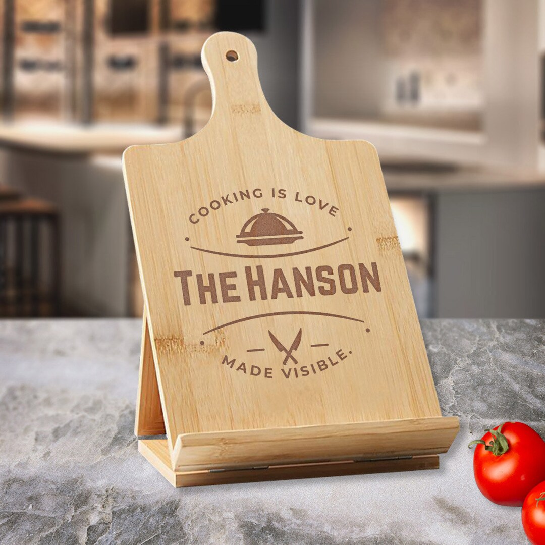 Custom Cook Personalized Cook Book Holder With Name, Cooking is Love, Cookbook Chef ...