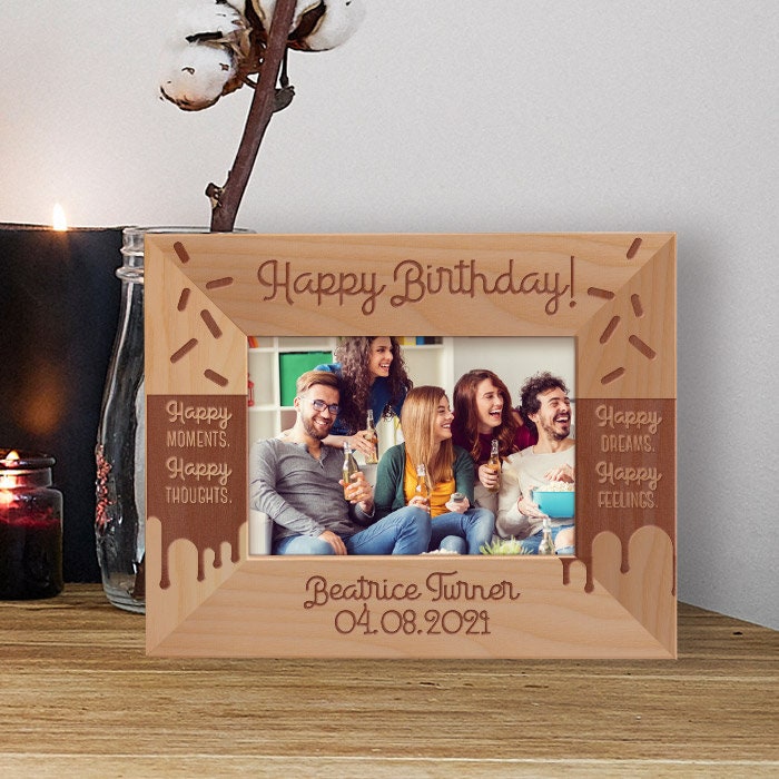 Personalized Happy 21st Birthday Picture Frame, Custom Photo Frame