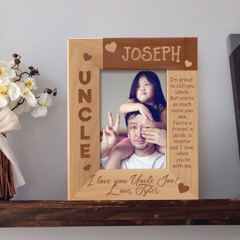Uncle Picture Frame Personalized Wooden Picture Frames Uncle Etsy