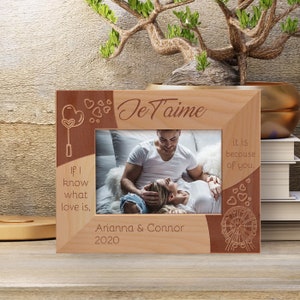 Custom Lovers Picture Frame, Personalized Christmas Photo Frame, Wooden Picture Frame, Engraved Photo Frame, Gift For Husband, Gift For Wife