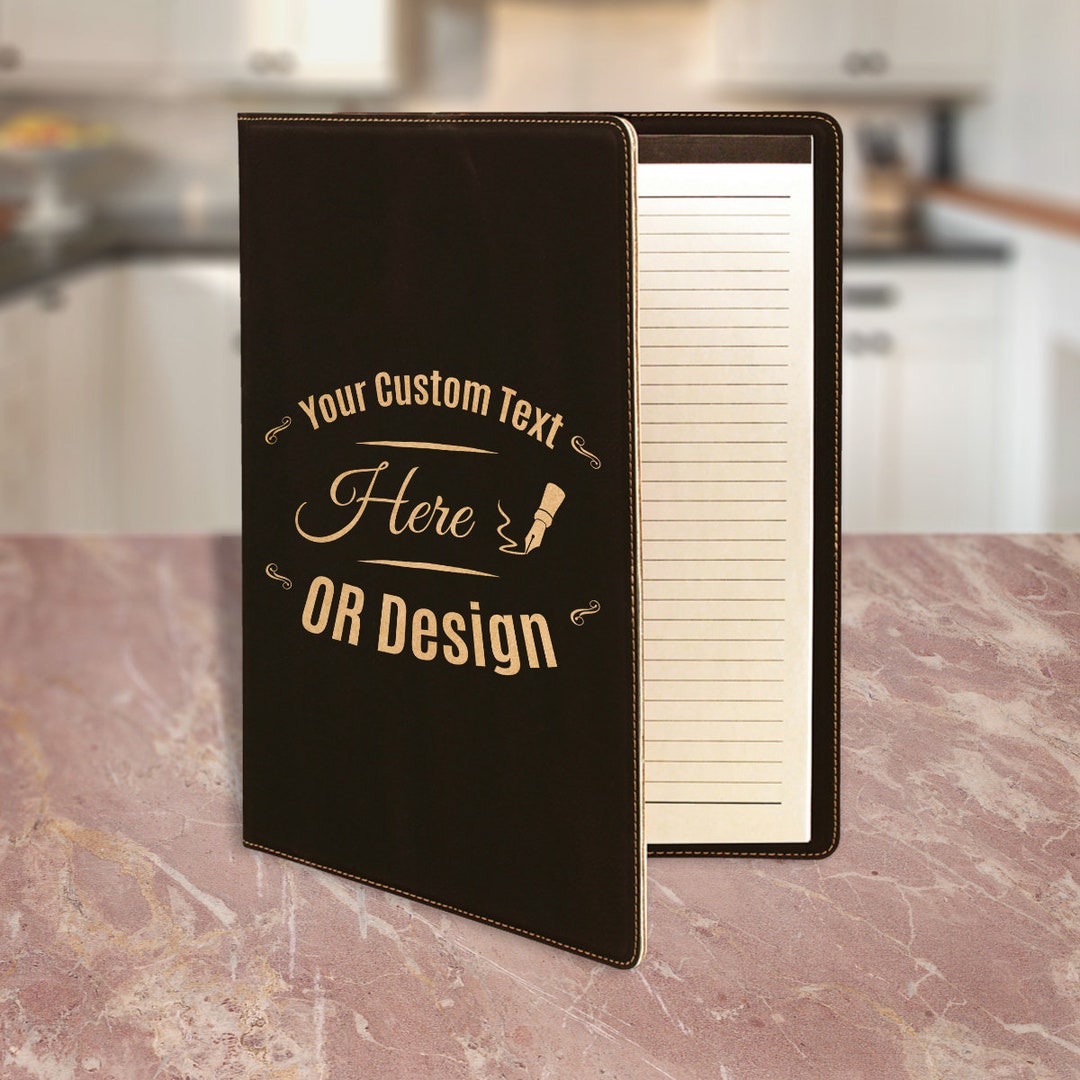 Personalized Portfolio With Notepad, Customized Unique Leatherette ...
