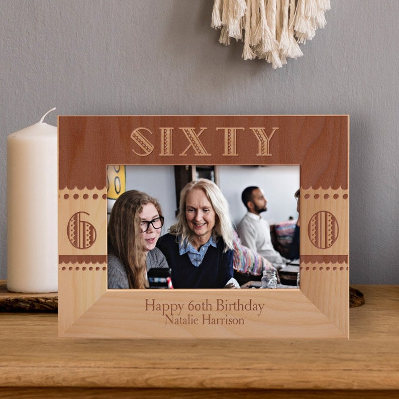 Happy 60th Birthday Personalized Wooden Frame - Etsy