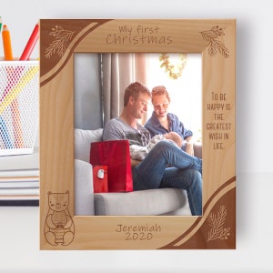 Custom Baby Picture Frame, Personalized Photo Frame, Engraved Picture Frame, Wooden Photo Frame, Baby Gifts, Christmas Gift Ideas For Family