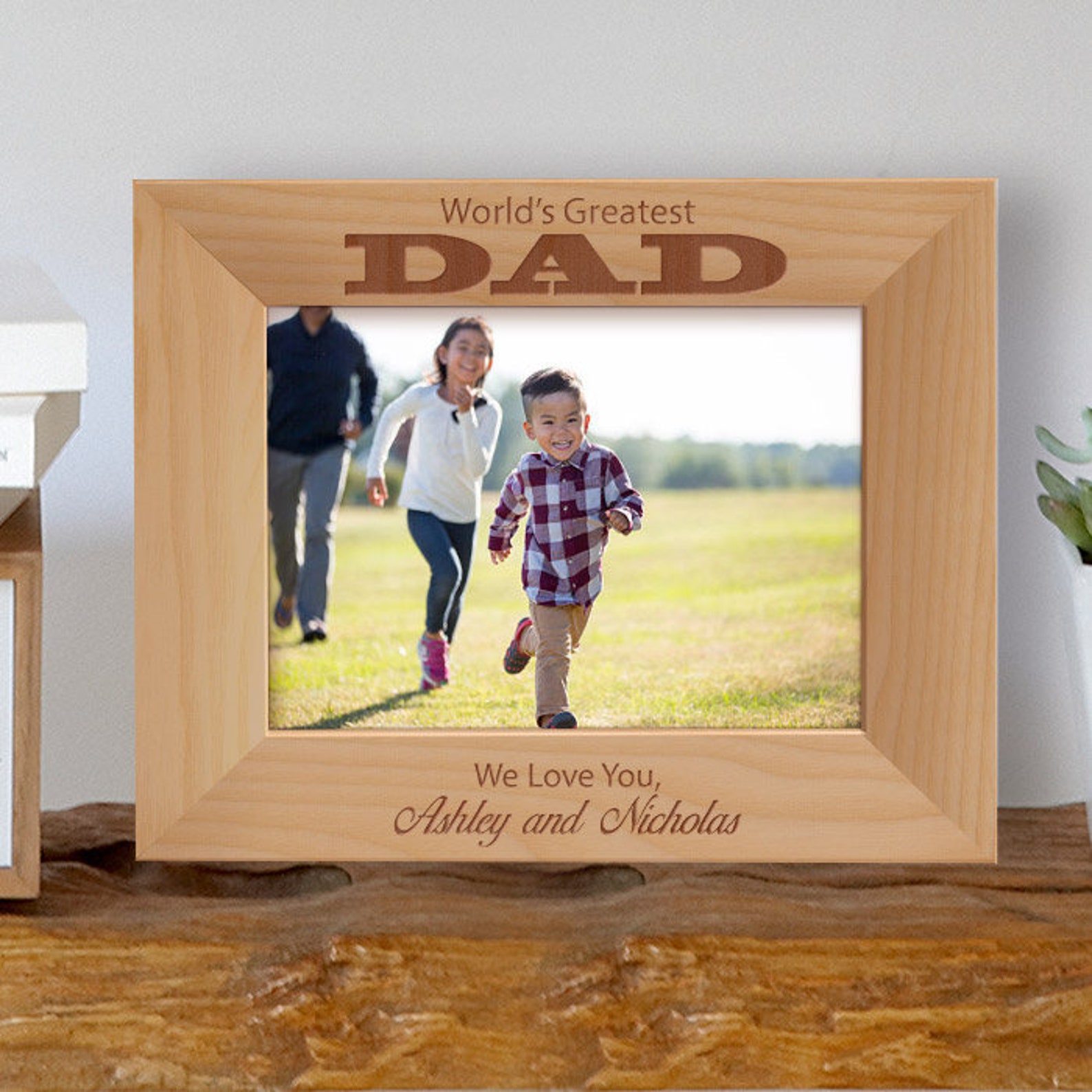 Daddy Photo Frame World's Greatest Dad Picture Frame Etsy
