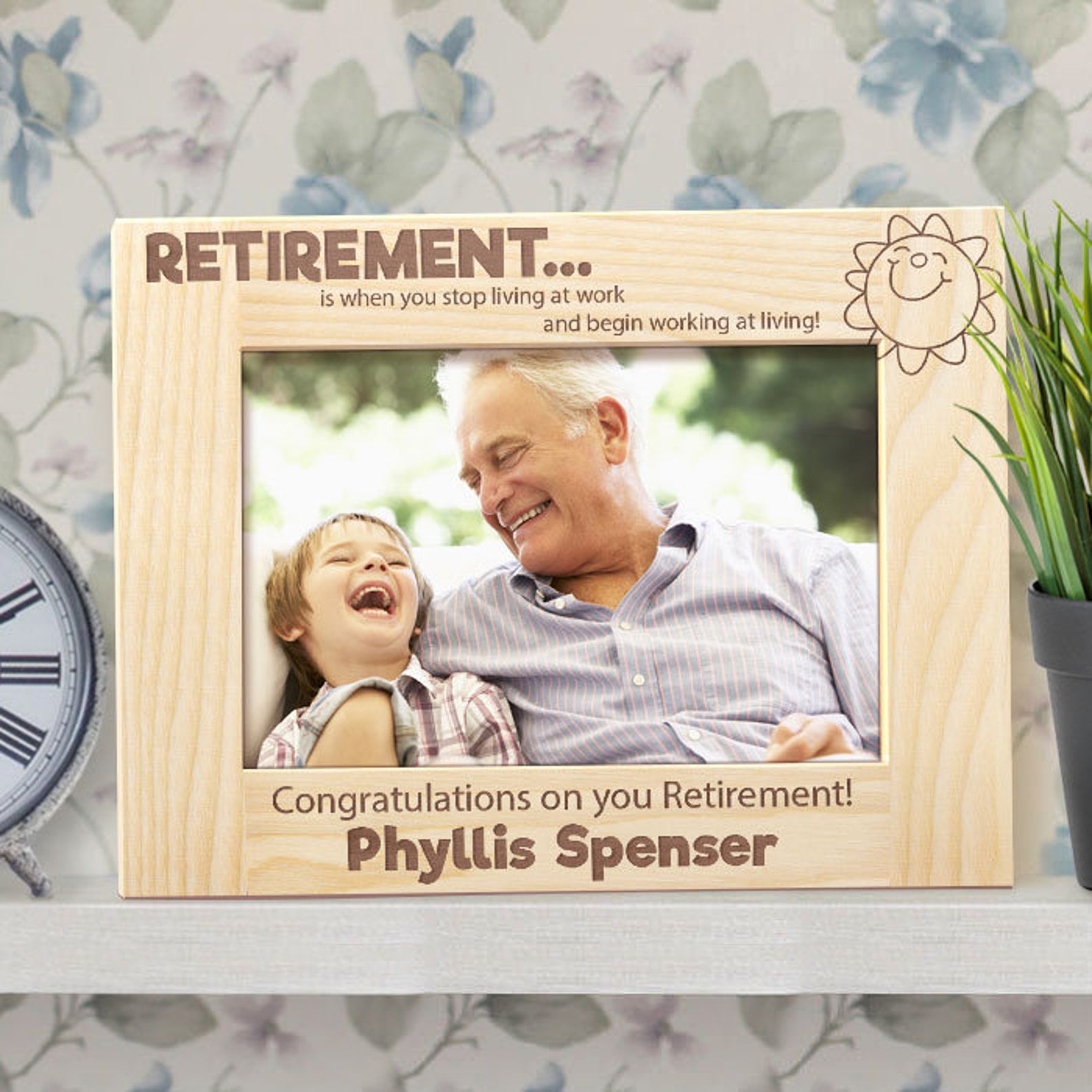 Retirement Photo Frame Personalized Picture Frame Engraved Etsy
