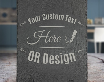 Personalized Slate Plaque, Engraved Stone Custom  Sign, Text or Logo, Memorial, Birthday, Home Decor