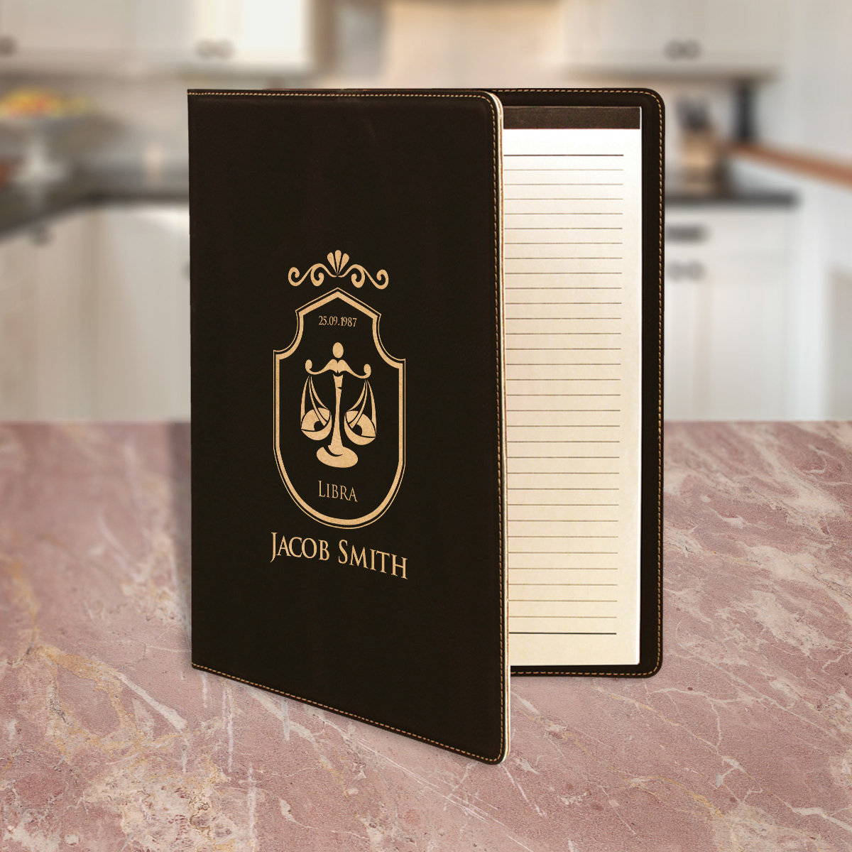 Personalized Notepad Portfolio, Customized Unique Faux Leather Notebook ...