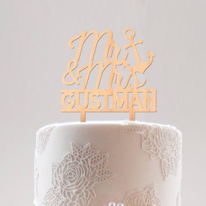 Monogram Cake Topper, Personalized Mr and Mrs Cake Topper, Customized Rustic Cake Toppers for Wedding, Custom Last Name Cake Topper