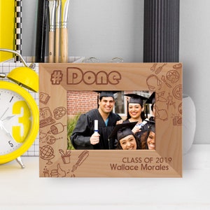 Custom Graduation Photo Frame, Personalized Picture Frame, Engraved Wooden Picture Frame, Gift For Loved Ones, Commencement Ceremony Gift