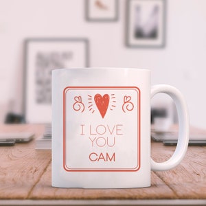 I Love You Mug, Valentines Day Mug Personalized, Gift for Boyfriend, Valentines Gift for Her
