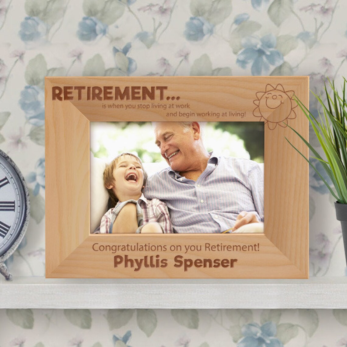 Retirement Photo Frame Personalized Picture Frame Engraved Etsy