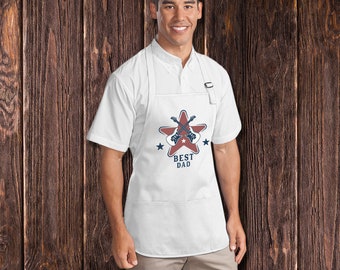 Funny “World’s Best Dad” Apron – Water‑Resistant With Pockets, Adjustable Ties, Great Gift For Men