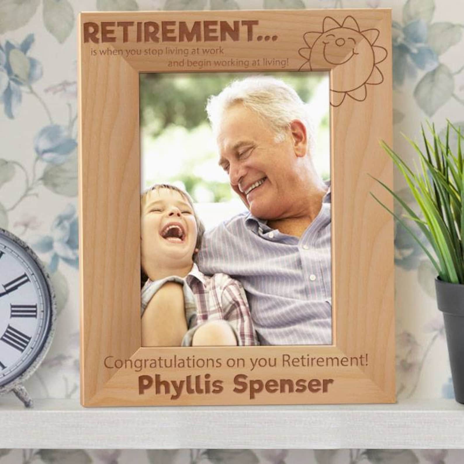 Retirement Photo Frame Personalized Picture Frame Engraved Etsy