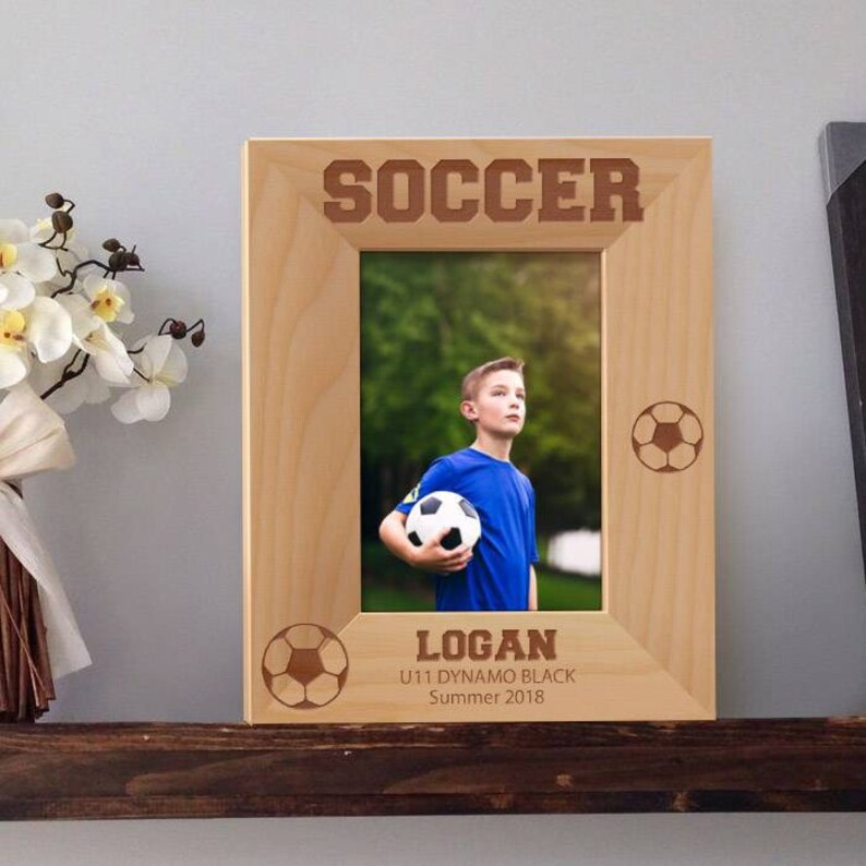 Soccer Picture Frame Wooden Picture Frames Personalized Etsy