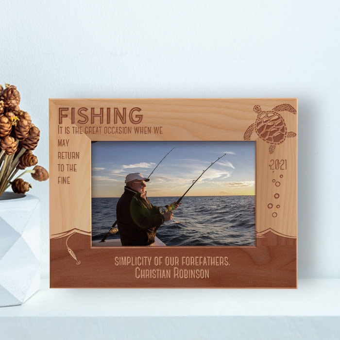 Personalized Fishing Photo Frame, Custom Fisherman Picture Frame ...
