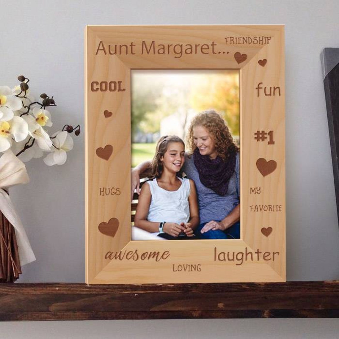 Aunt Picture Frame Personalized Picture Frames Wooden Etsy