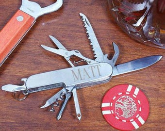 Personalized Multi Tool Pocket Knife, Customized Bottle Opener Tool, Engraved Multi Purpose Knife, Custom Engraved Pocket Knife for Husband