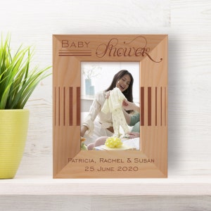 Custom Baby Shower Photo Frame, Personalized Mother Picture Frame, Engraved Picture Frame, Wooden Picture Frame, Gift Idea for Mother To Be